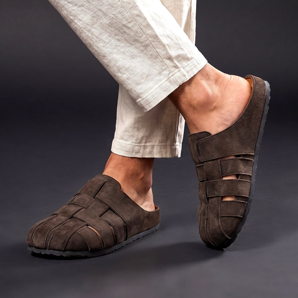 Woven Closed-Toe Mules