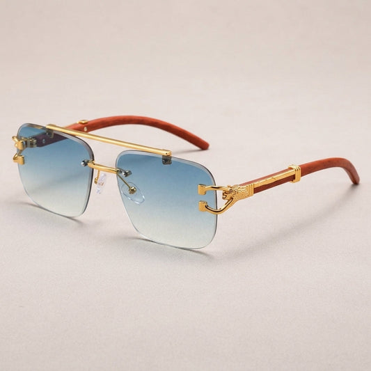 Rimless Square Pilot Sunglasses