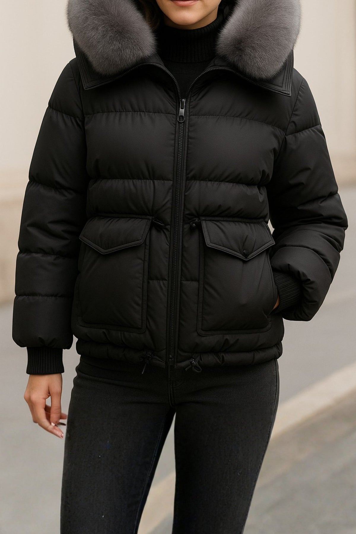 Short Lapel Winter Cotton Jacket