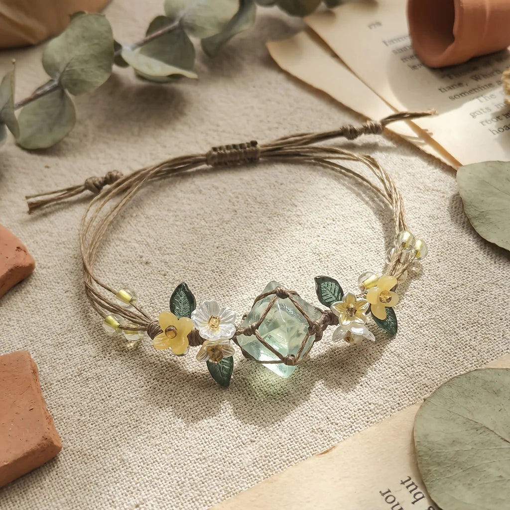 Woven Pebble Charm Bracelet