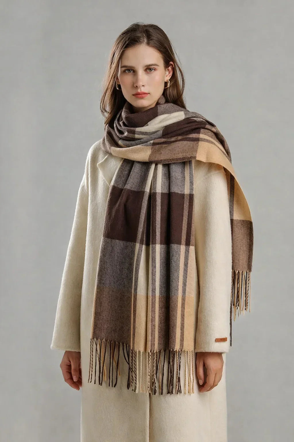 Cashmere Feel Plaid Shawl