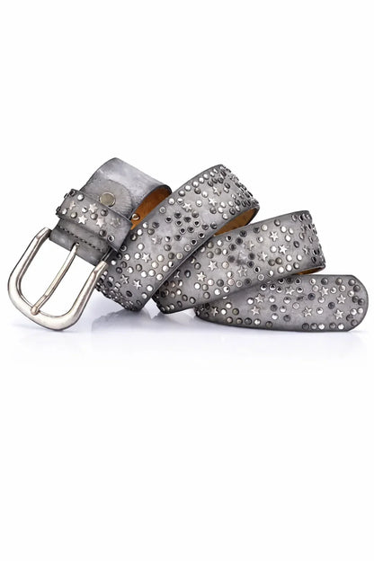 Vintage Star Rivet Leather Belt