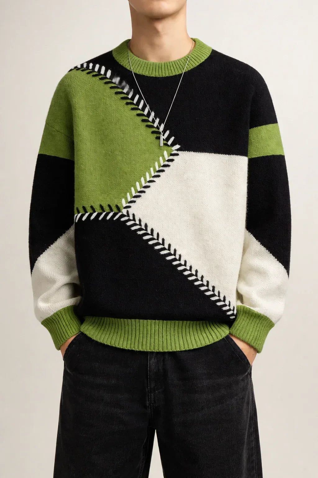 VividPatch Knit Pullover