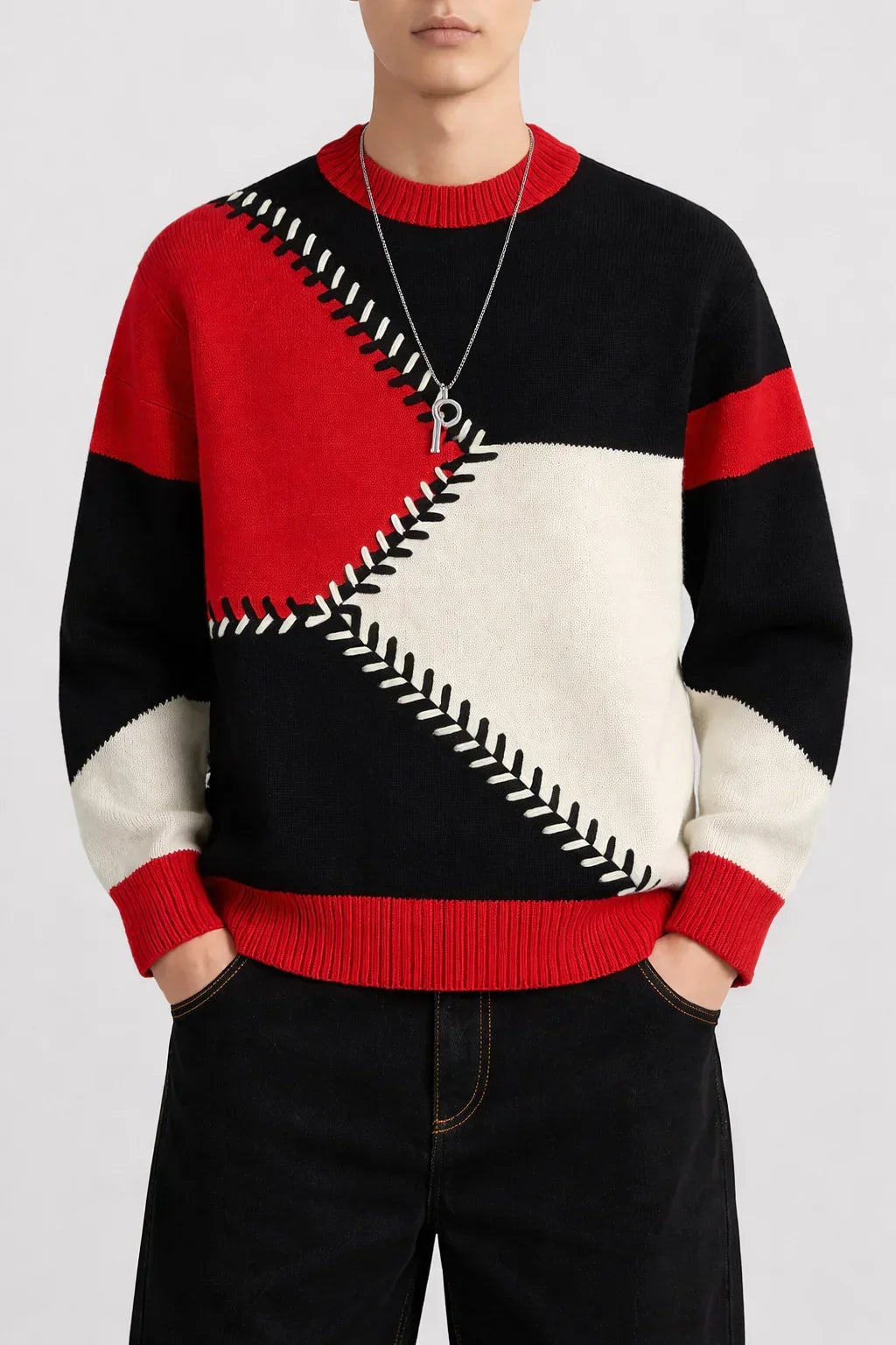 VividPatch Knit Pullover