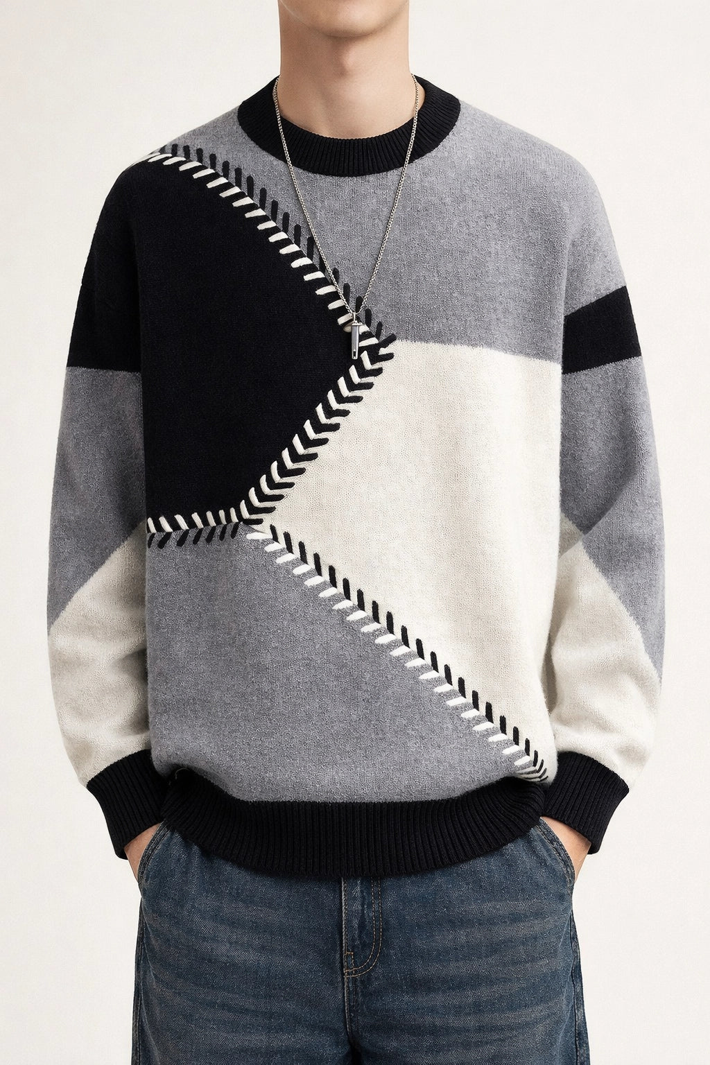 VividPatch Knit Pullover