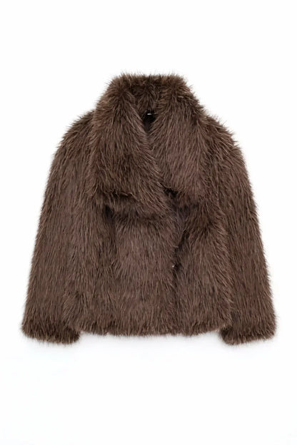 Cropped Faux Fur Jacket