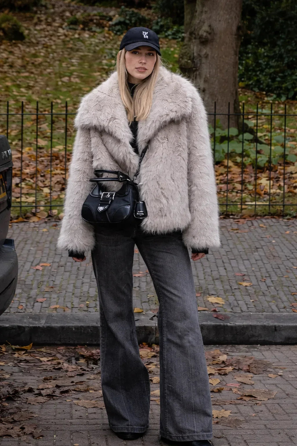 Cropped Faux Fur Jacket