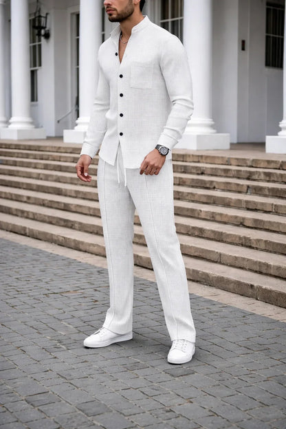 Waffle Knit Casual Suit