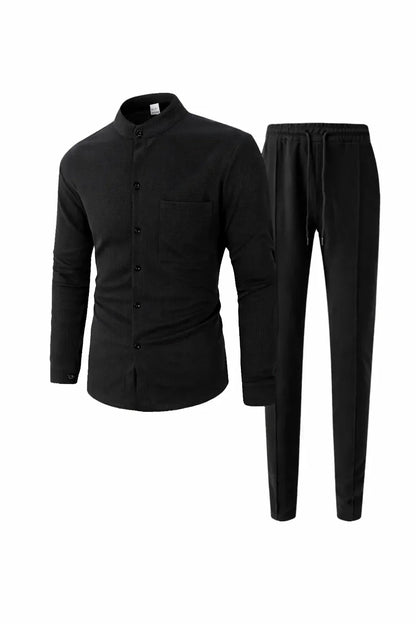 Waffle Knit Casual Suit