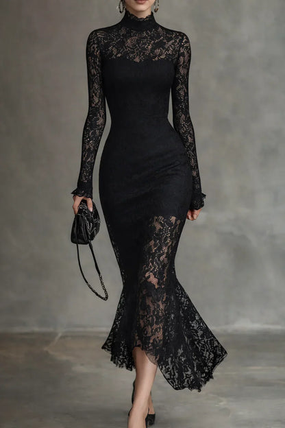 Collar Lace Party Dress