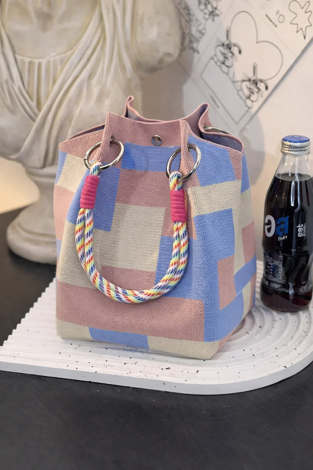 Retro Knit Bucket Handbag