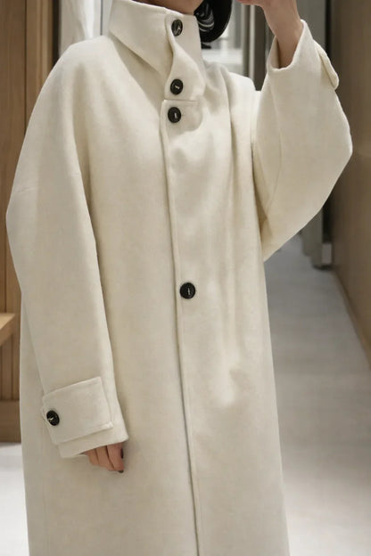 Elegant Stand Collar Overcoat