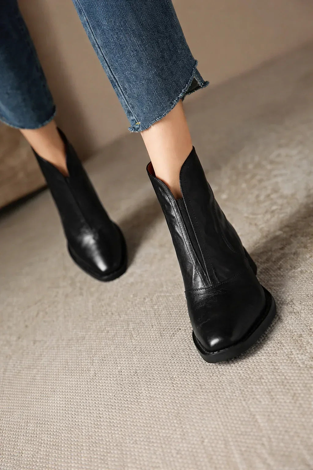 Square Head V Notch Heels