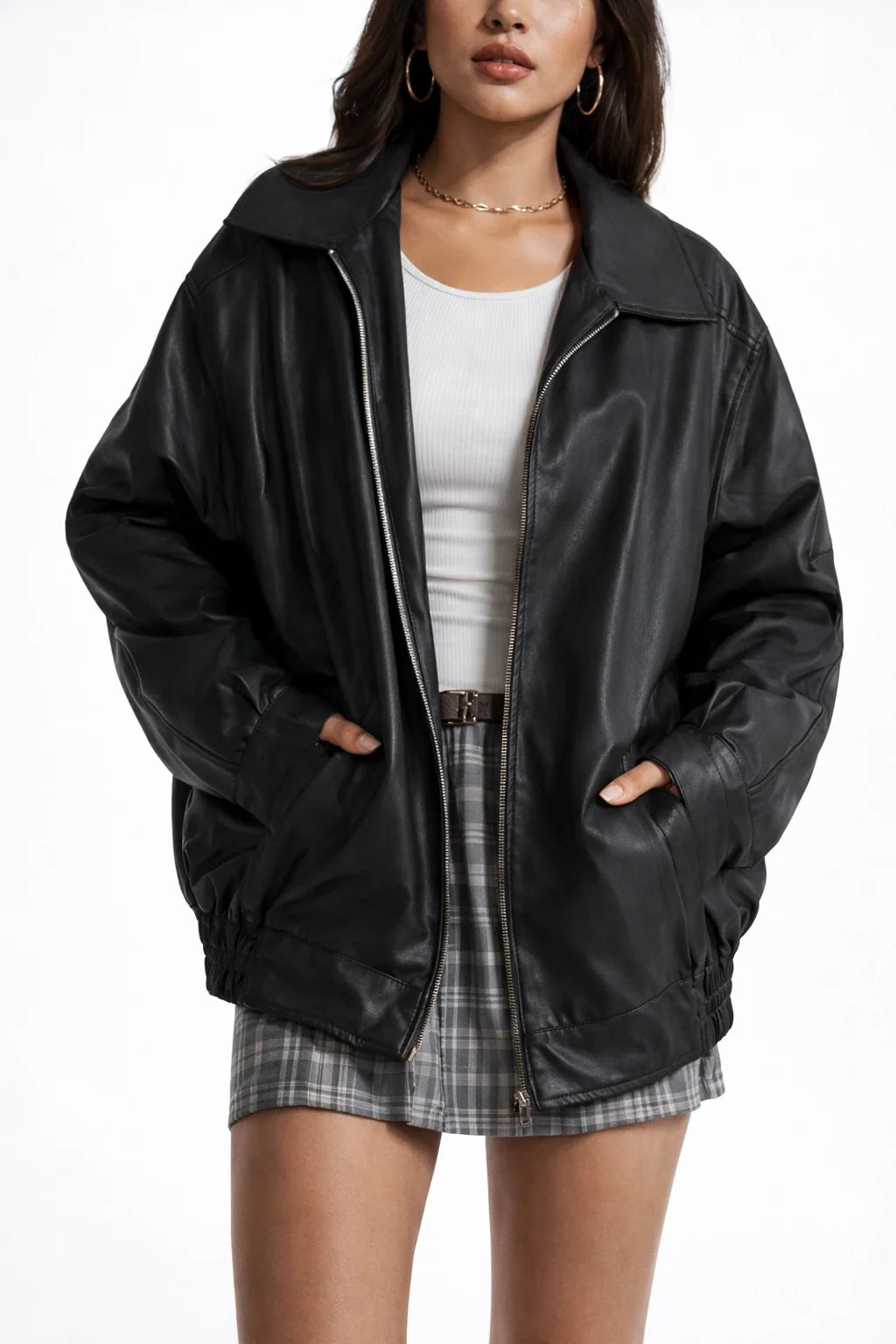 Faux Leather Moto Jacket