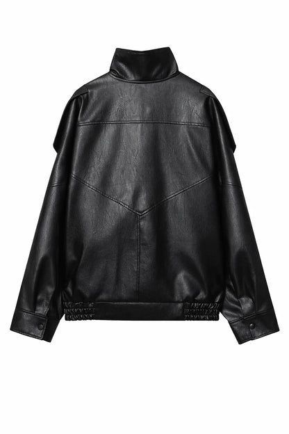 Faux Leather Moto Jacket