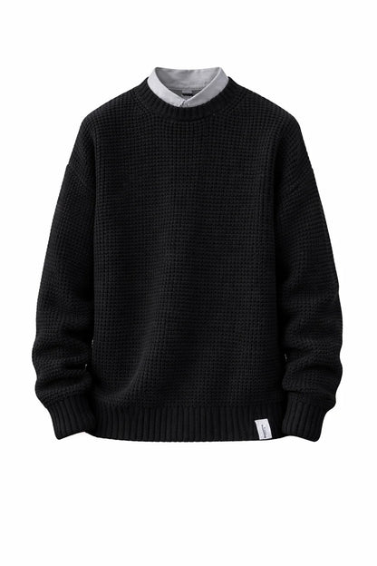 Waffle Knit Crew Sweater