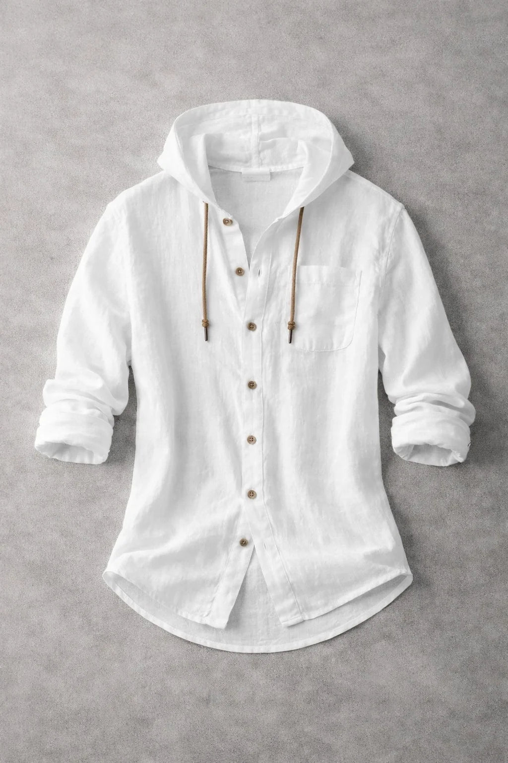 Coastal Linen Hooded Shirt