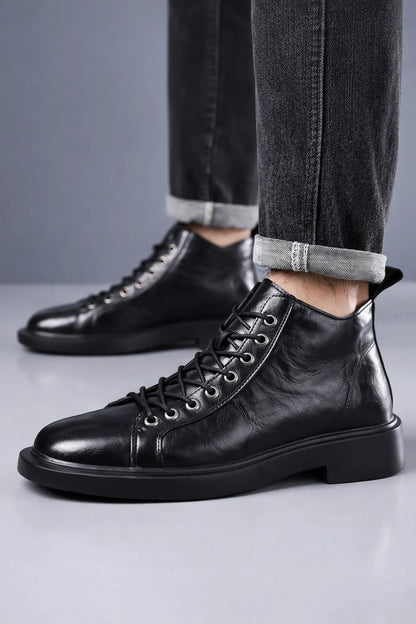 Artisan Leather Loafer Boots