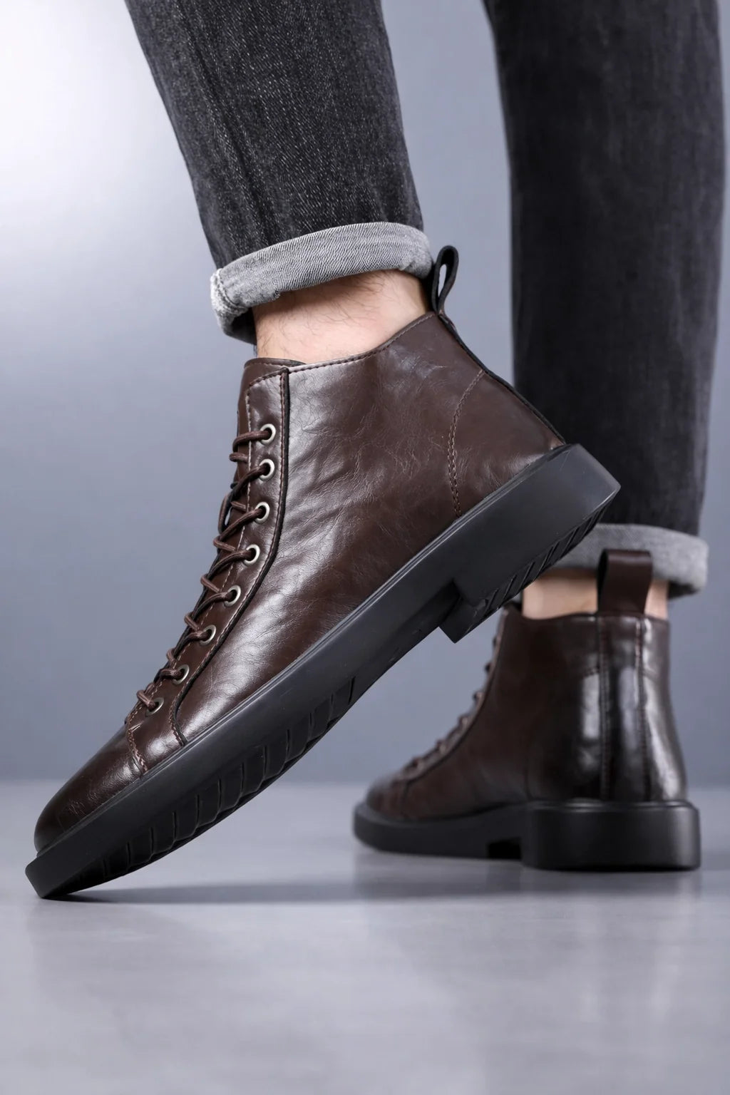 Artisan Leather Loafer Boots