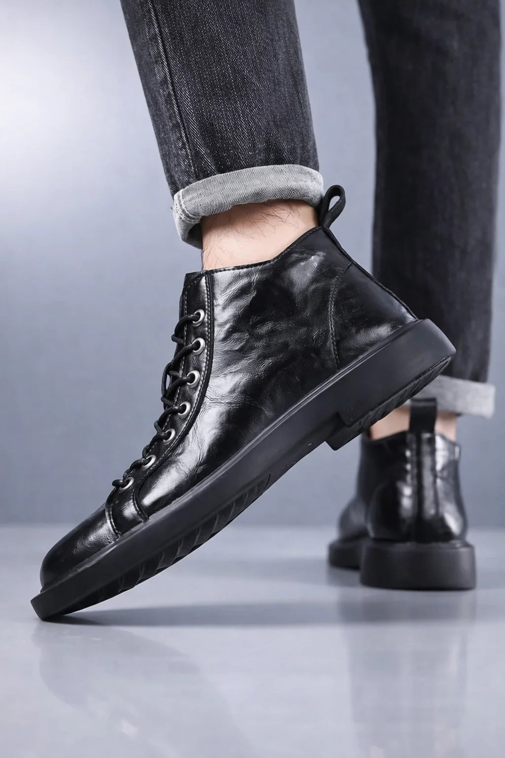 Artisan Leather Loafer Boots