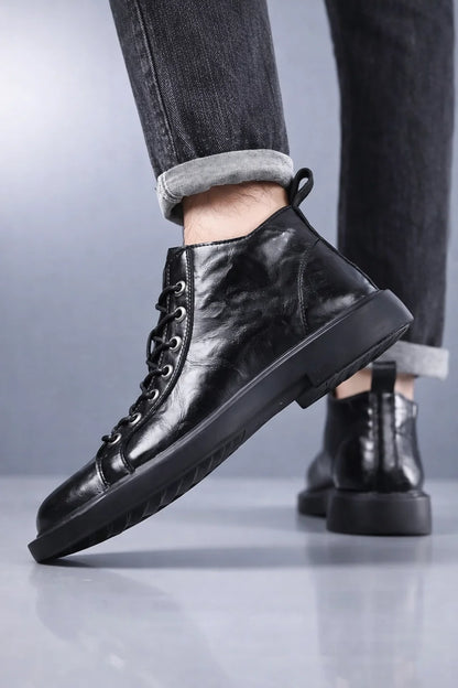 Artisan Leather Loafer Boots
