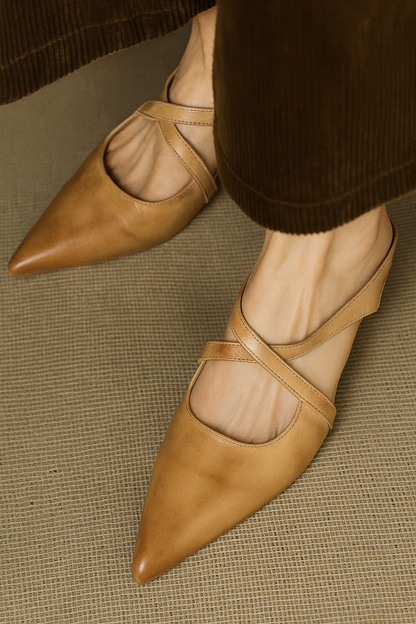 Leather Mules Strap Elegance