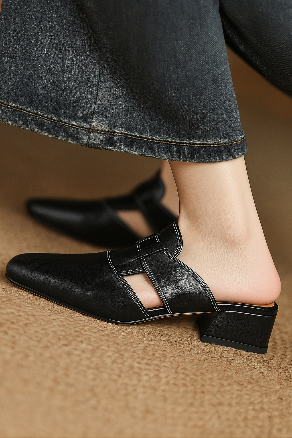 Andie Genuine Leather Mules