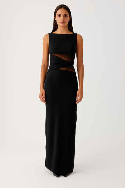 Lace Patchwork Backless Bodycon Dress