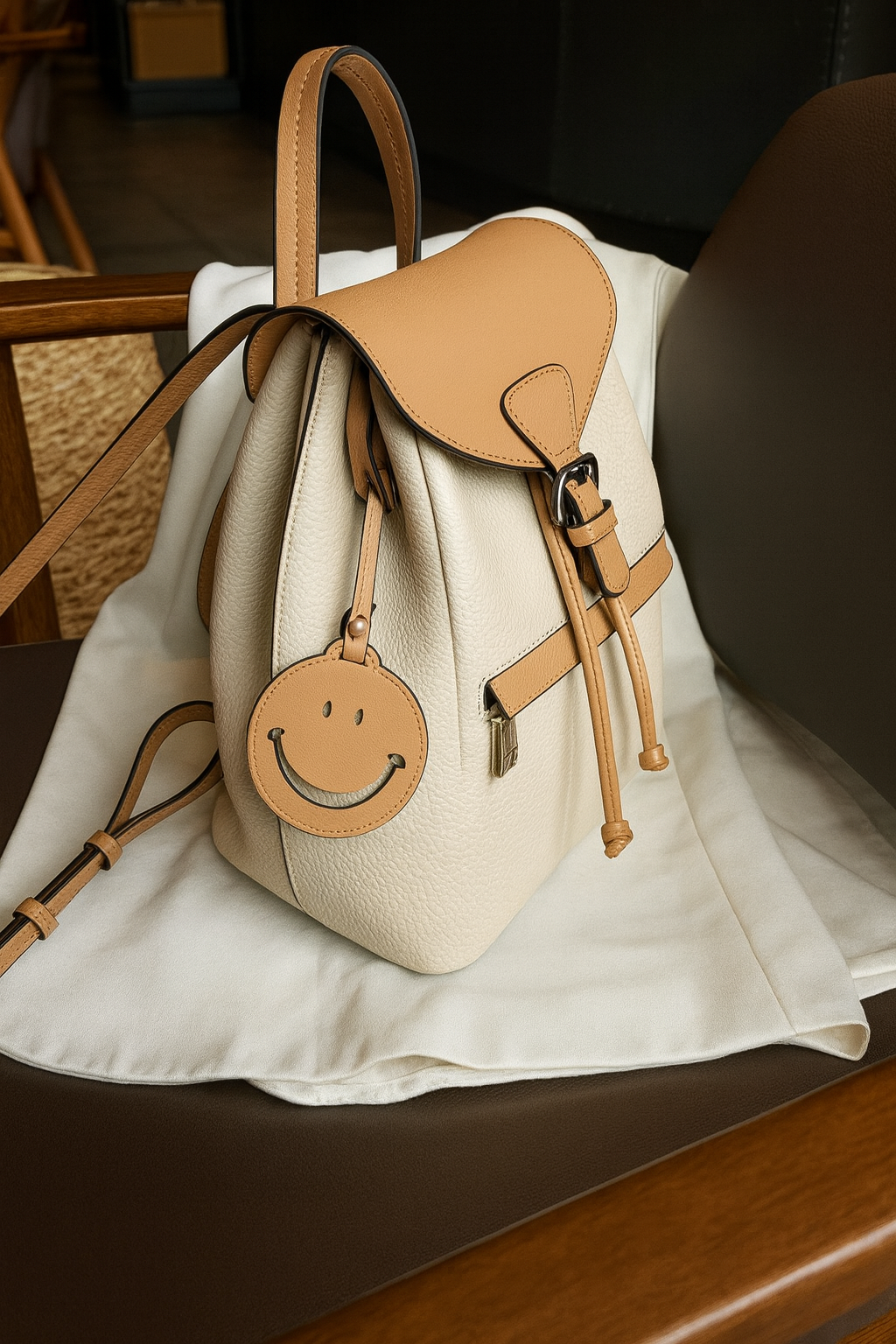 Panelled Leather Backpack