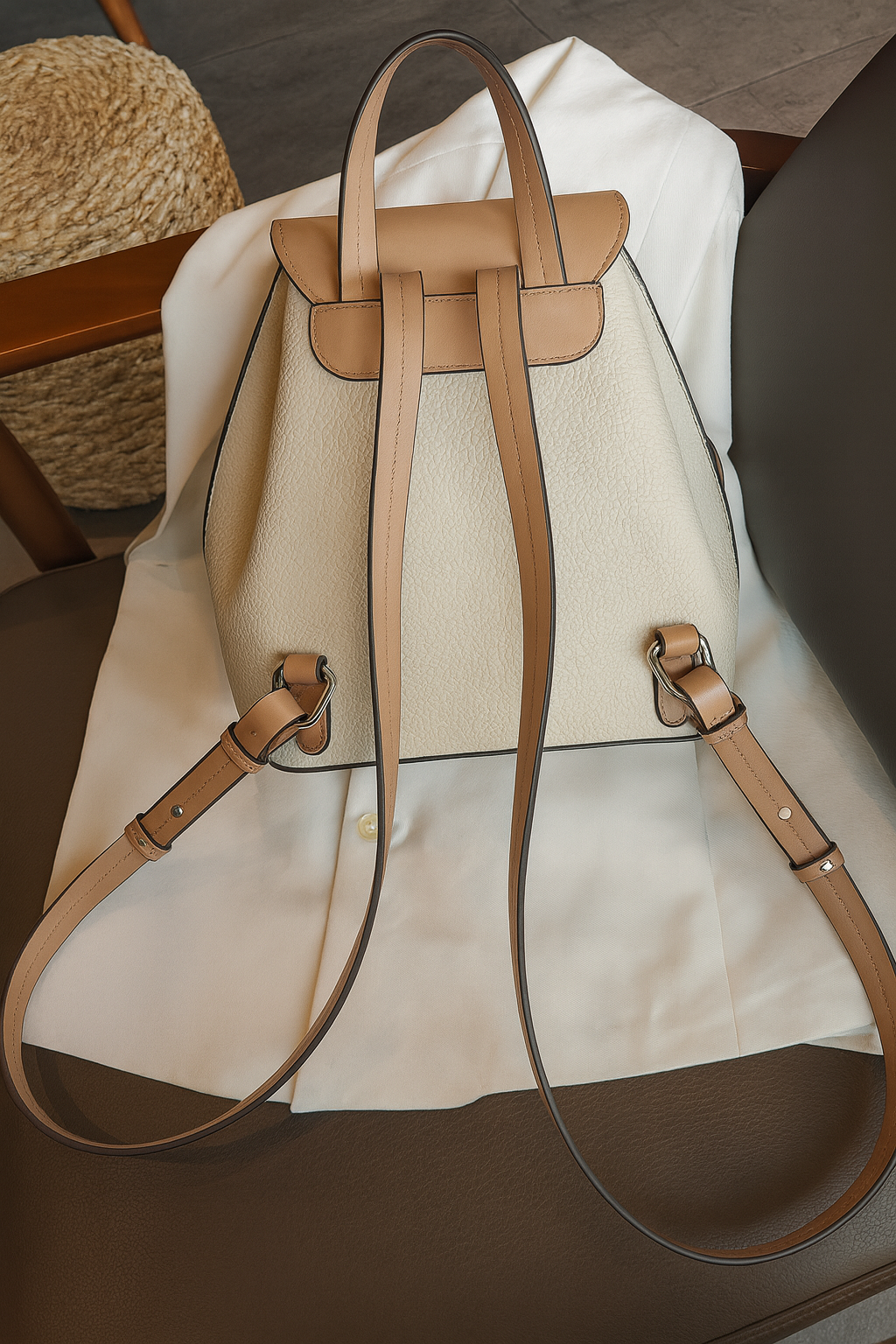 Panelled Leather Backpack