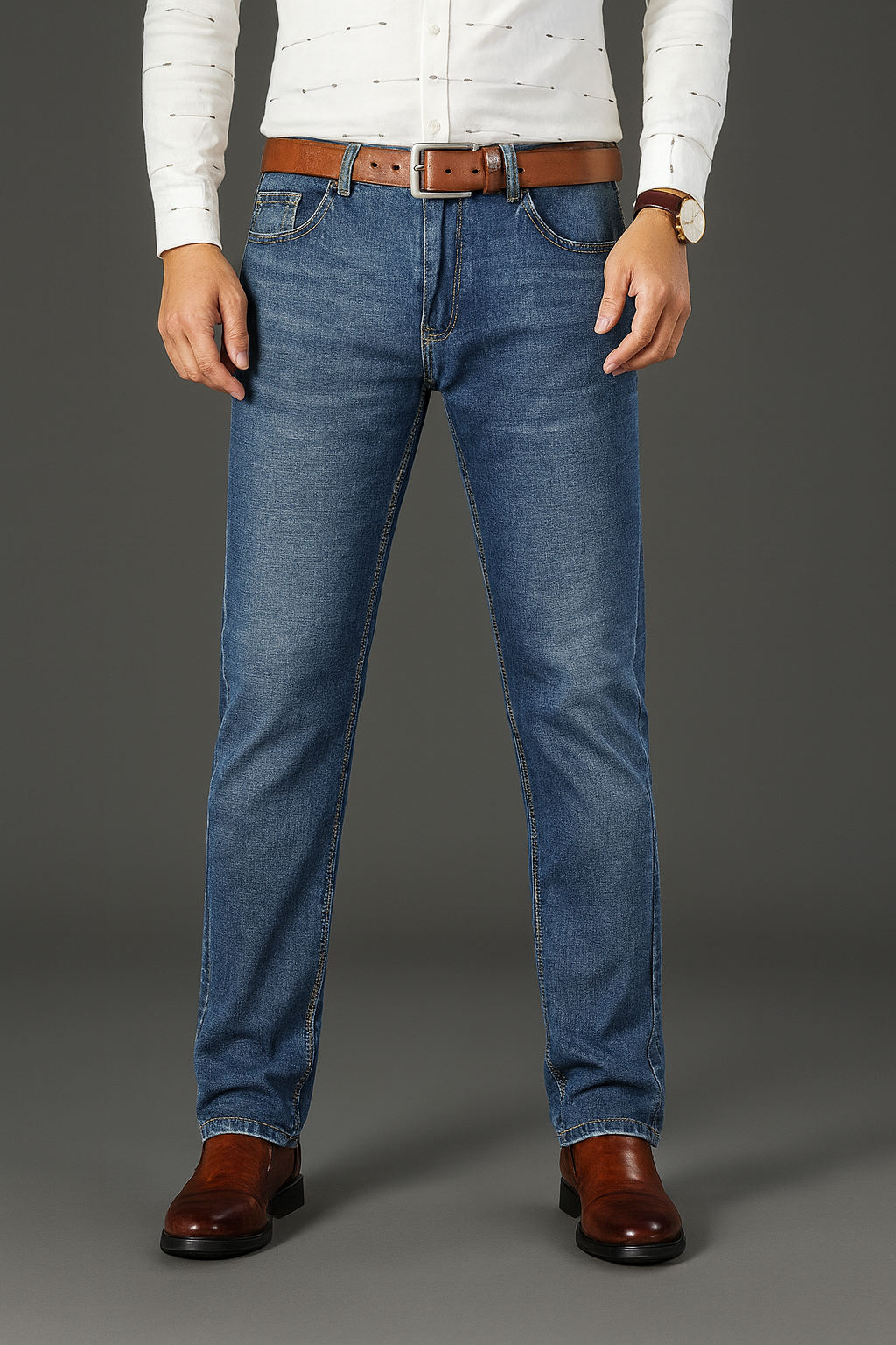Classic Straight Denim Jeans