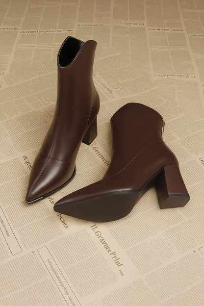 Pointed Toe Chelsea Heel Boots