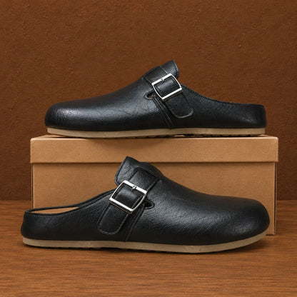 Unisex Leather Cork Clogs