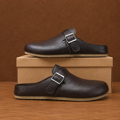 Unisex Leather Cork Clogs