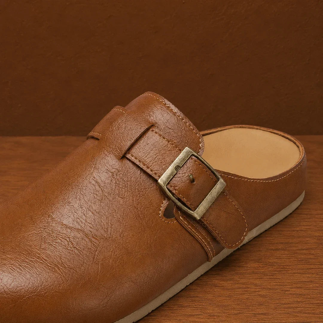 Unisex Leather Cork Clogs