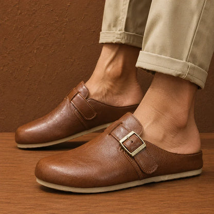 Unisex Leather Cork Clogs