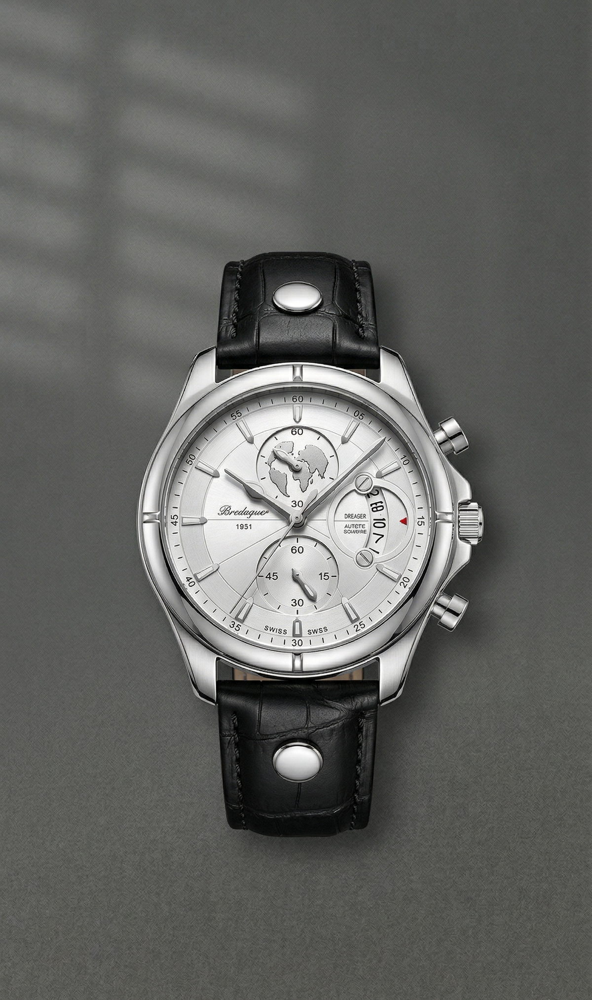 Chronograph Watch Leather Strap