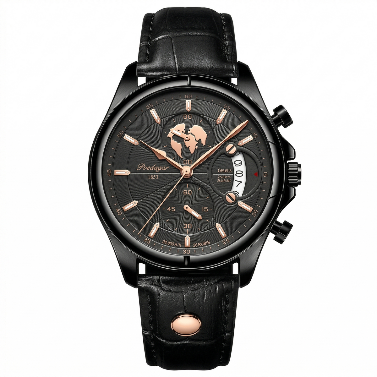 Chronograph Watch Leather Strap
