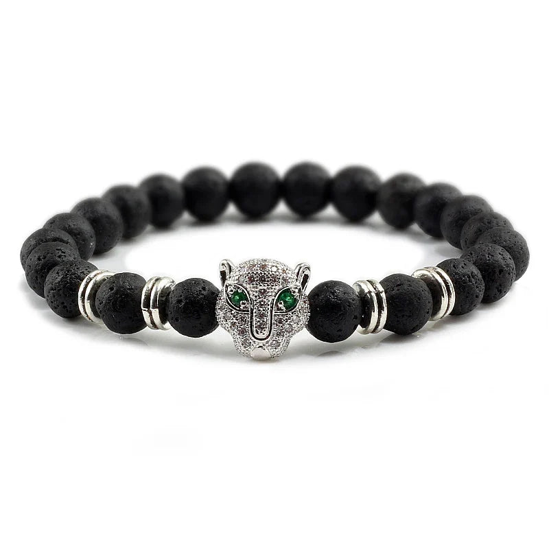 Lava Leopard Head Bracelet