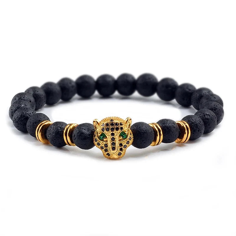 Lava Leopard Head Bracelet