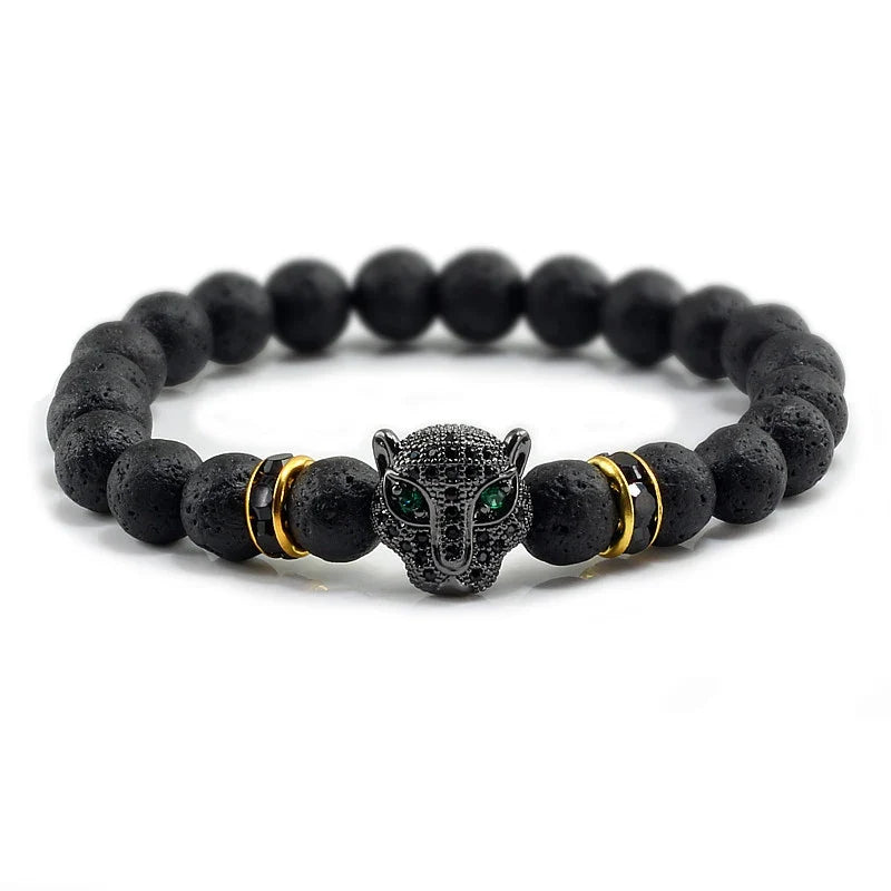 Lava Leopard Head Bracelet