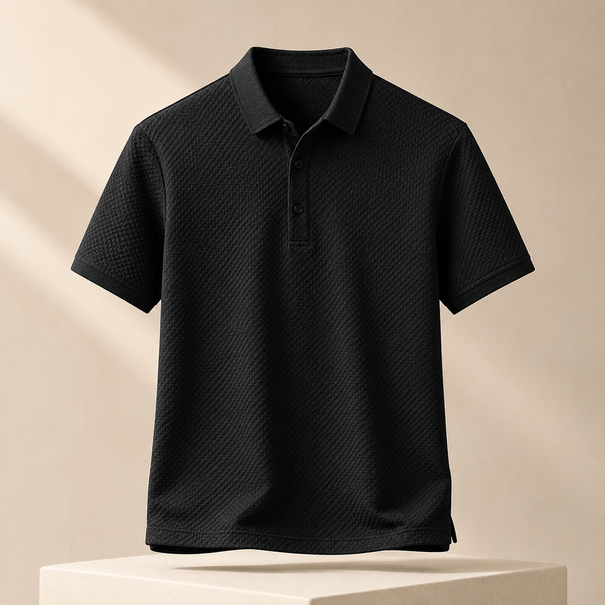 Textured Knit Polo Shirt