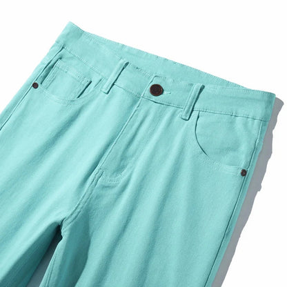 Elastic Colourful Straight Jeans