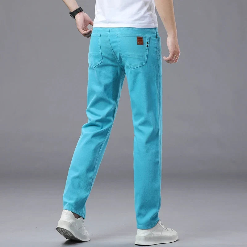 Elastic Colourful Straight Jeans