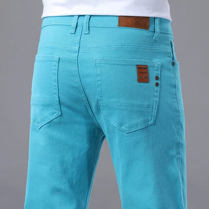 Elastic Colourful Straight Jeans