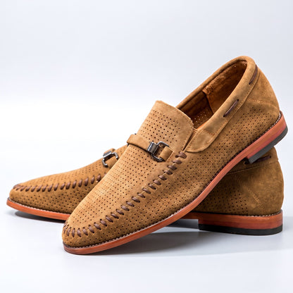Perforated Suede Loafers
