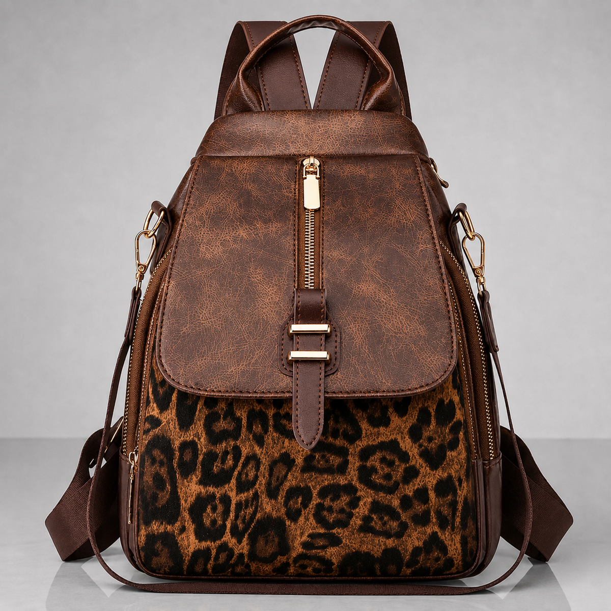 Women's Trendy Leopard Backpack
