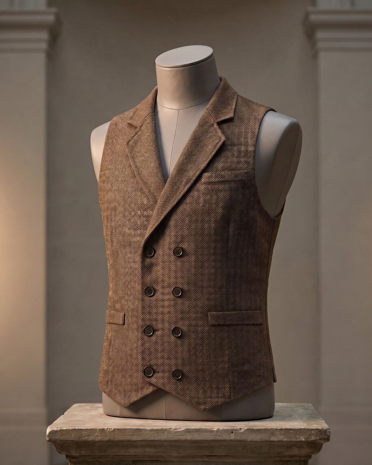 Retro Tweed Suit Vest