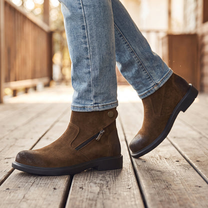 Gold Button Chelsea Boots