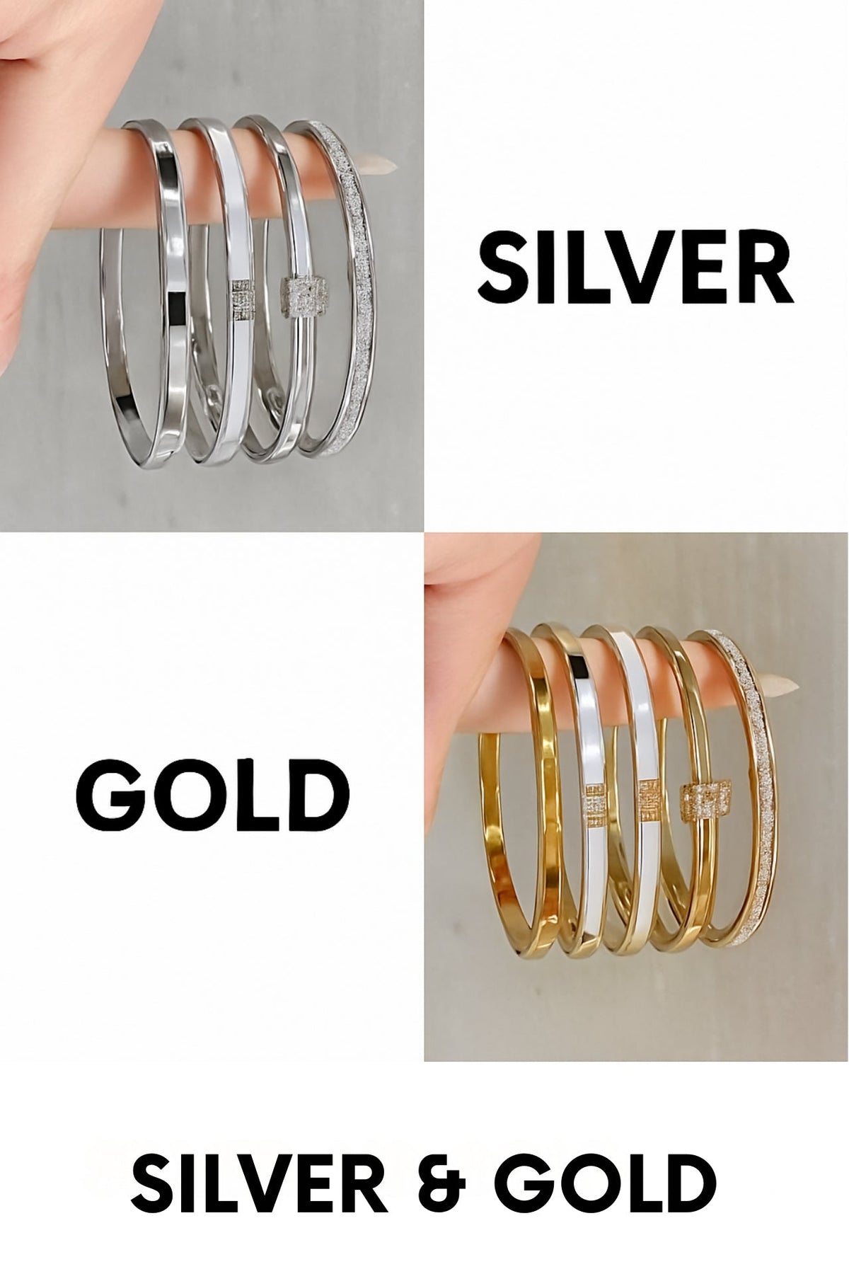 Titanium Gold & Silver Bracelet